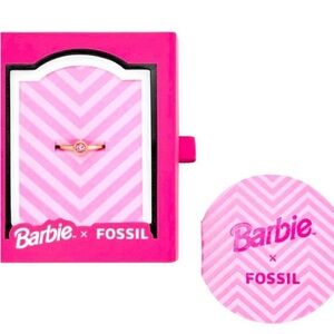 Fossil x Barbie limited edition gold and pink ring size 5